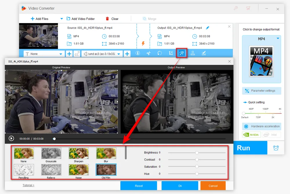 Edit H.265 Video by Filtering