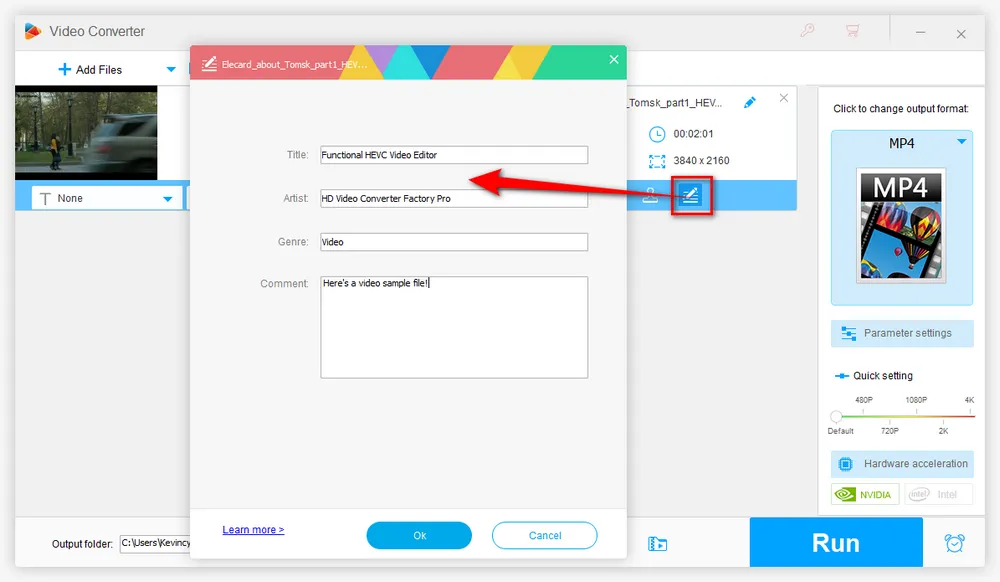 Edit H.265 Video by Adding Metadata