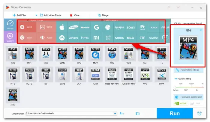 Select a Needed Output Format