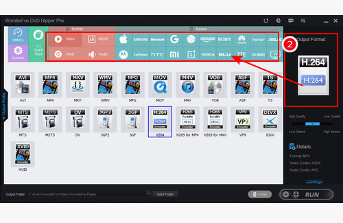 Select an Output Format