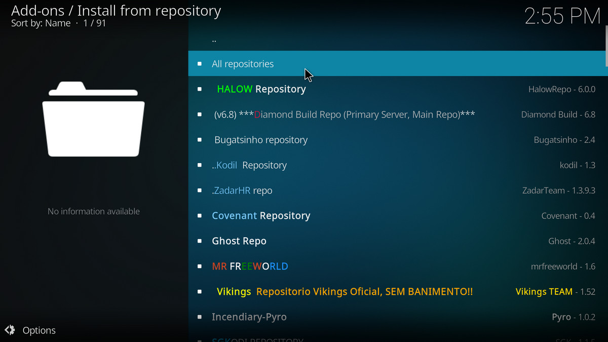 Find the installed repository and install addon within