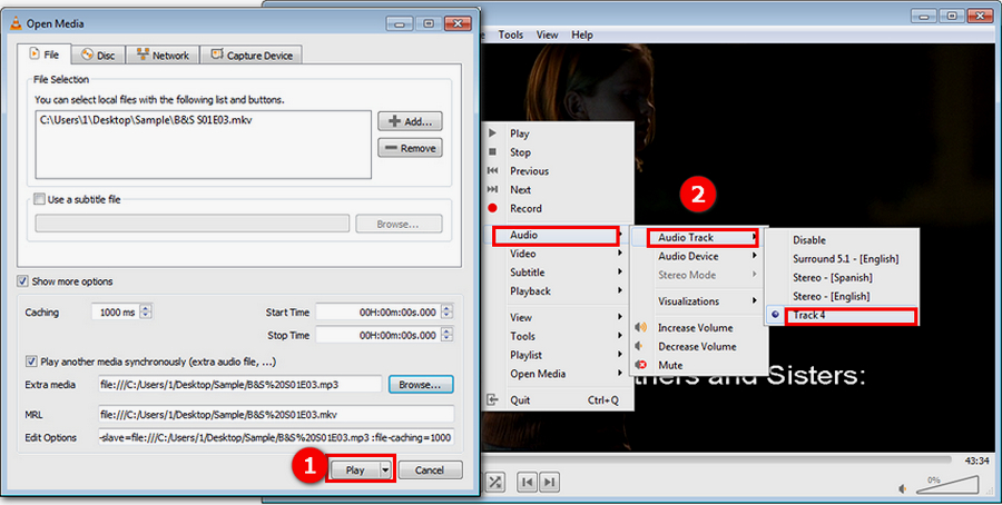 Replace Audio in Video VLC