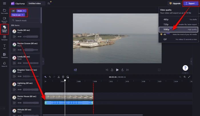 Add Audio to Drone Footage with Clipchamp