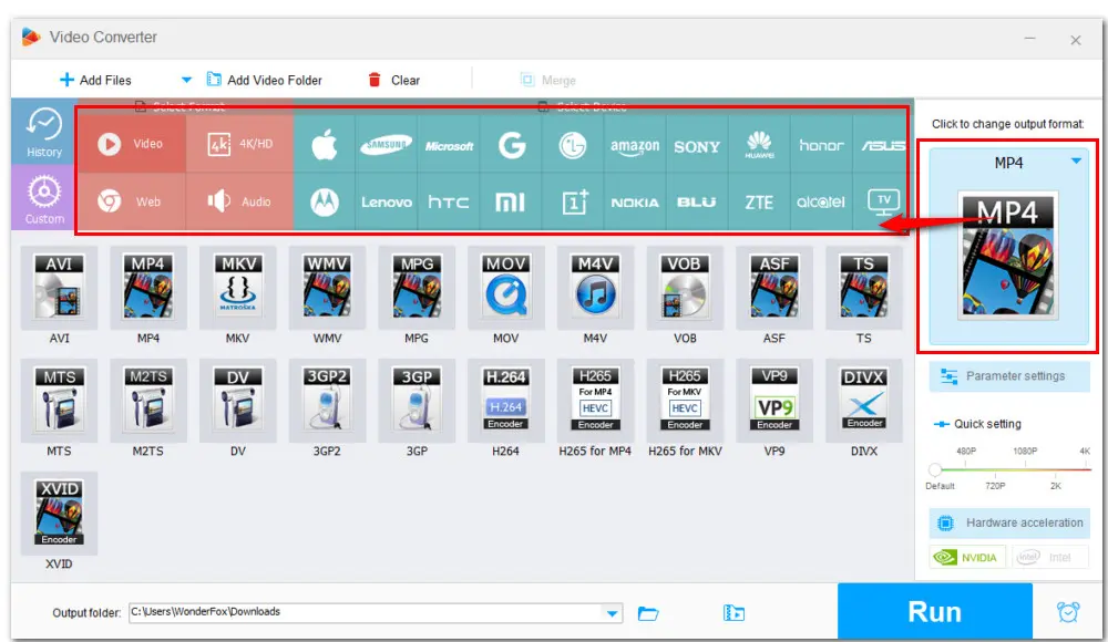 Select A Needed Output Format