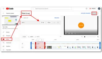 Clip a YouTube Video in YouTube Studio