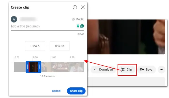 Clip on YouTube with the Clip Feature