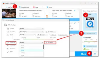 Compress a MOV File on Windows 10 by Reducing Frame Rate