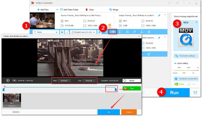 Cut the Unwanted Part of MOV for Smaller Size