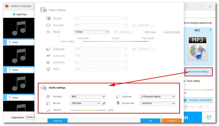 Modify Output Settings