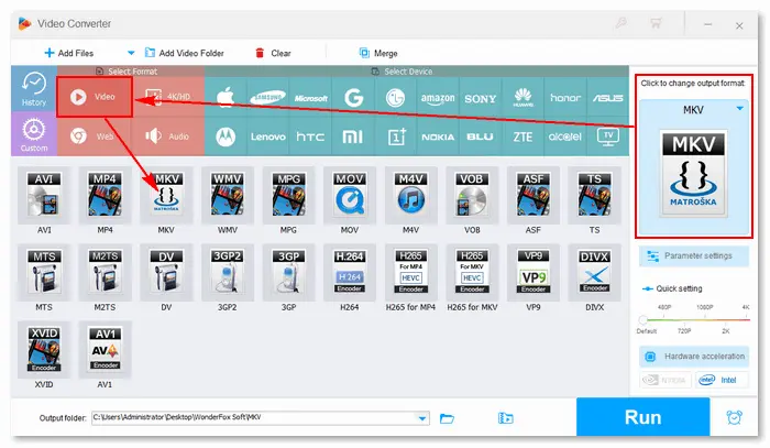 Choose MKV Format