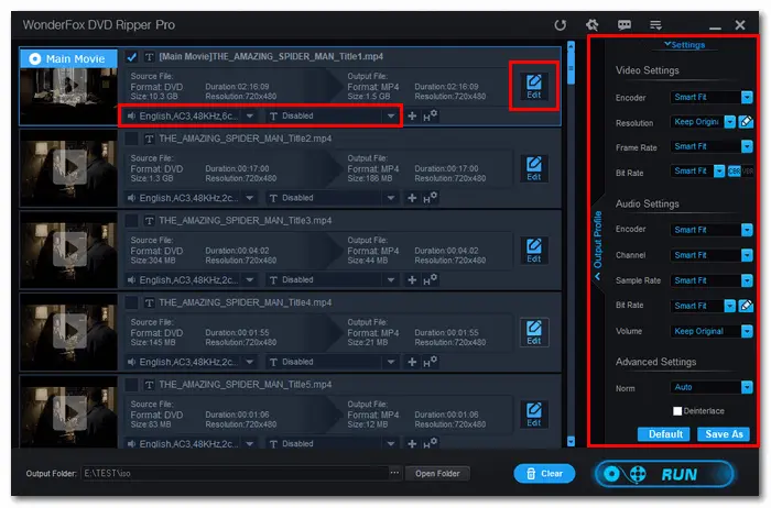 Specific Video Settings