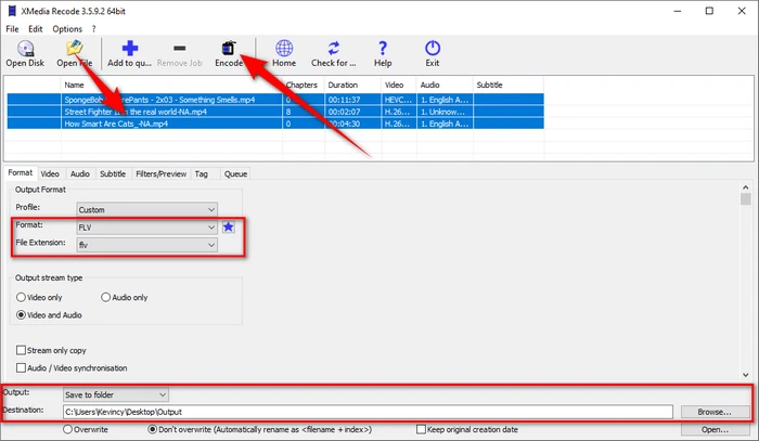 XMedia Recode MP4 to FLV Converter Software