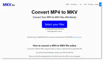 MP4 to MKV converter online large file