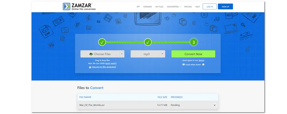 How to Make a Video into a Sound File with Zamzar