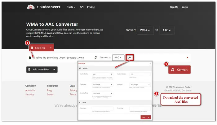 Online WMA AAC Converter