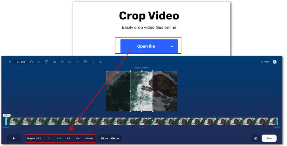 Crop a Video Windows 11 Online