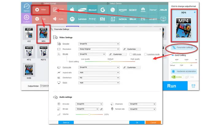 Select the Output Format