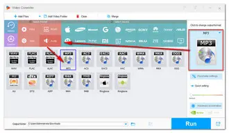 Select the Output Format