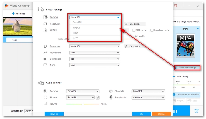 Select the Target Video Encoder