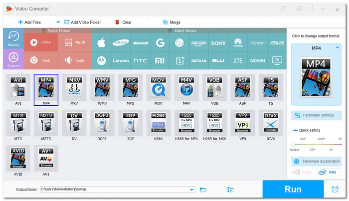 Select Output Format