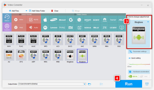 Choose an Output Format and Run 