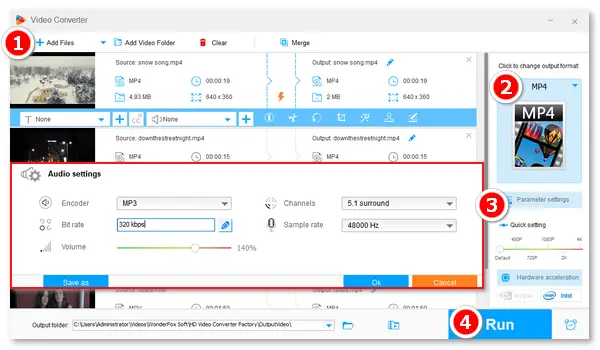 Enhance audio quality of a video