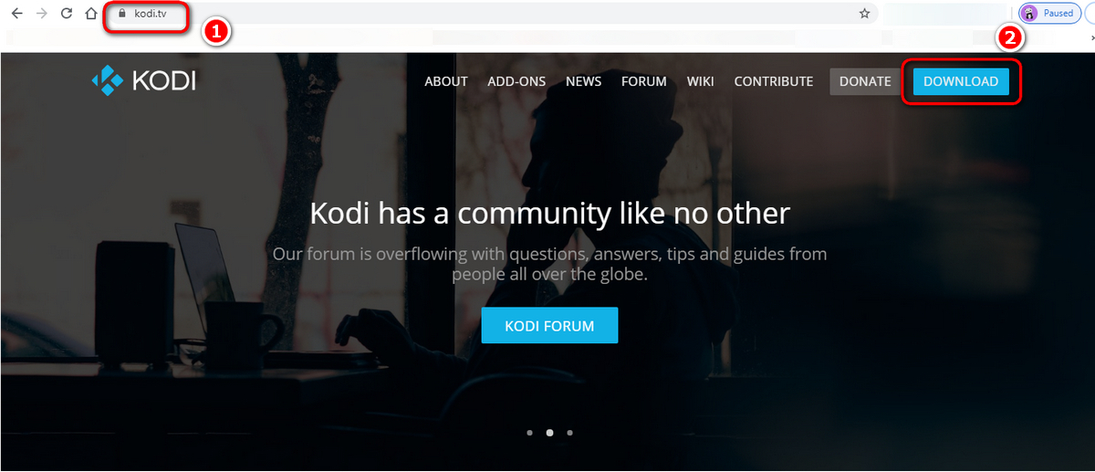 Navigate to Kodi official website