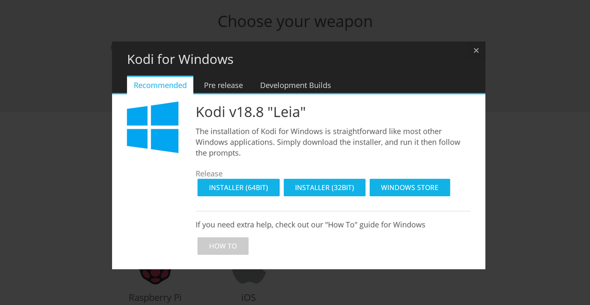 Download Kodi Leia for Windows