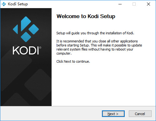 Kodi installation wizard