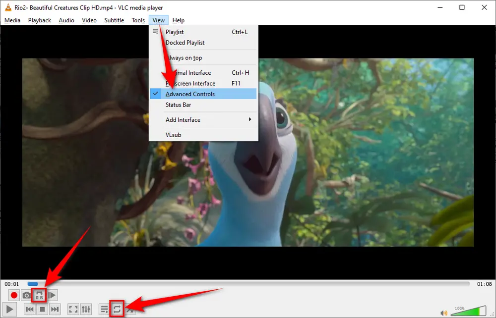 Loop a Video in VLC