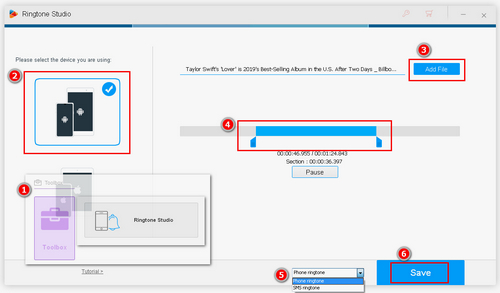 add files to Ringtone Studio