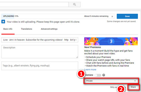 How to Upload a Private Video on YouTube