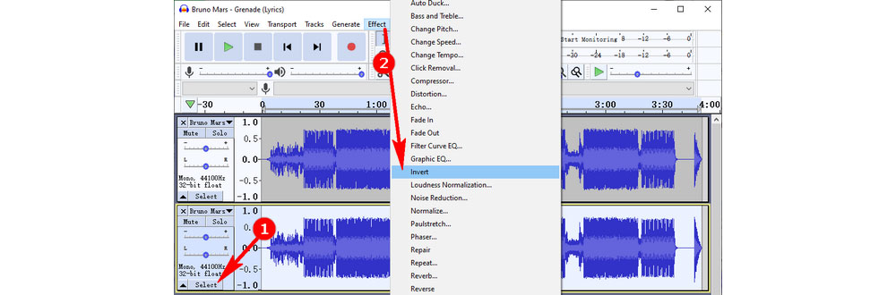 How to Create a Karaoke Track - Invert Track