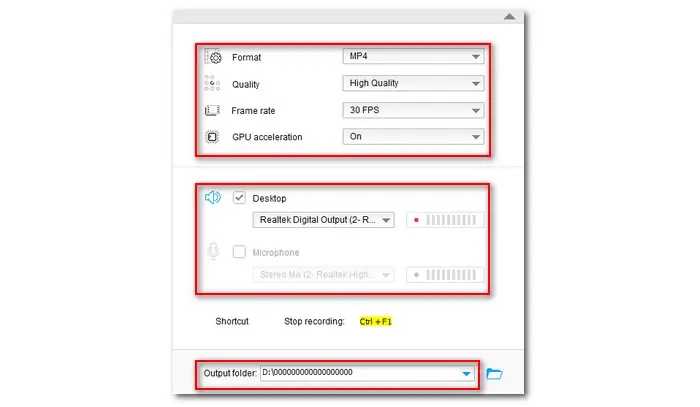 Set Recording Parameters