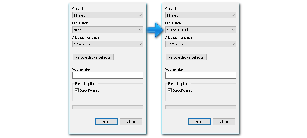 Reformat the USB to the Correct Format