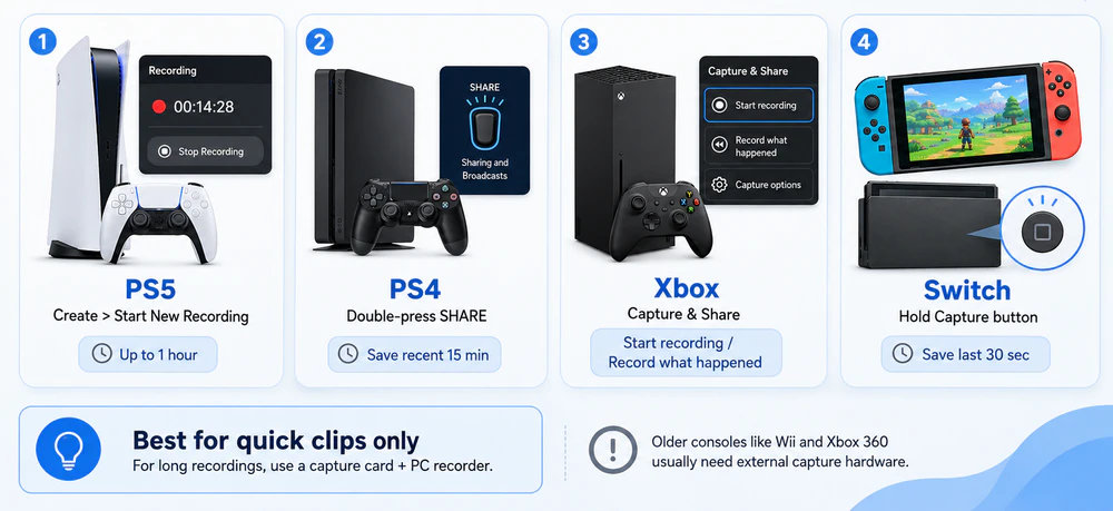 Record Console Gameplay without a Capture Card