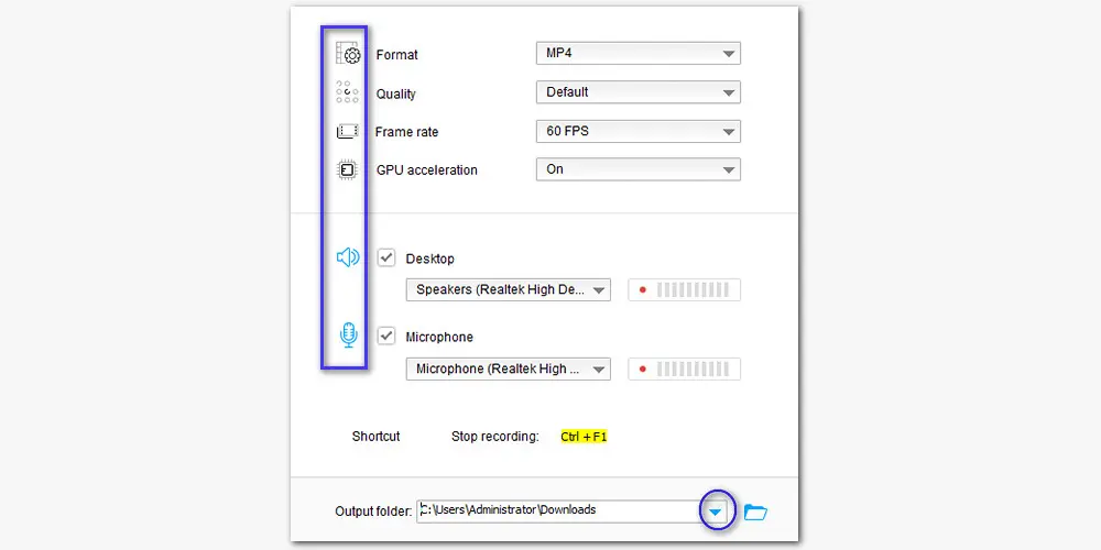 Customize Recording Settings