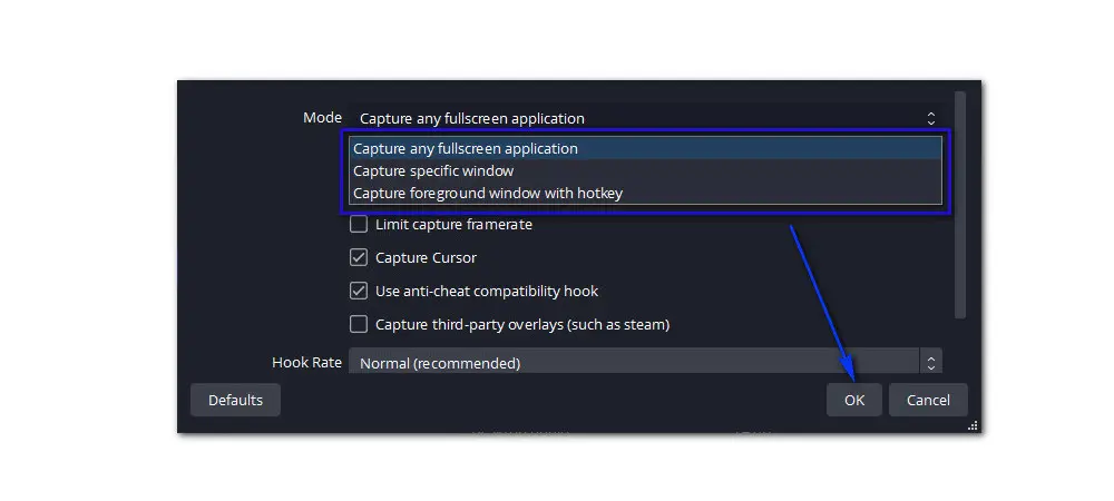 Select Recording Mode