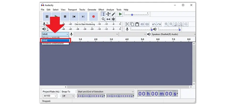 Change Audio Host to MME