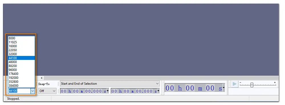 Set Proper Sample Rate