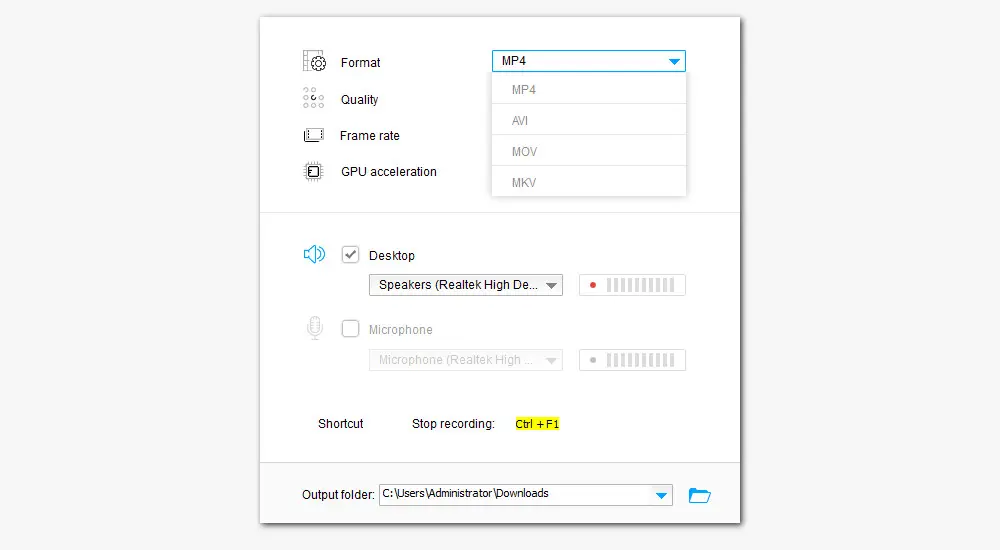 Adjust Recording Settings