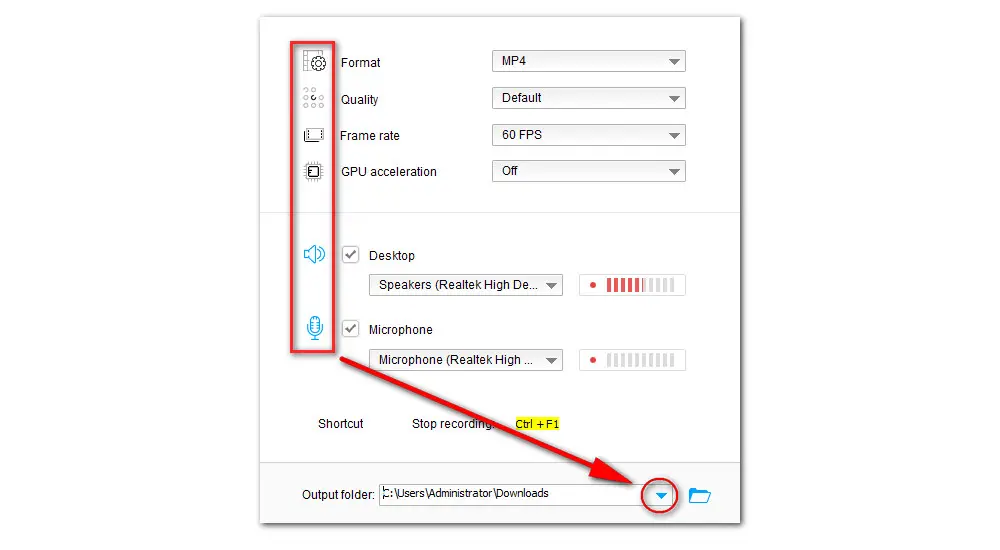 Customize Recording Settings