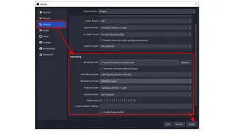 Set OBS Recording Settings