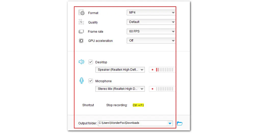 Set Recording Settings