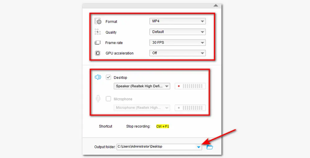 Modify Recording Settings