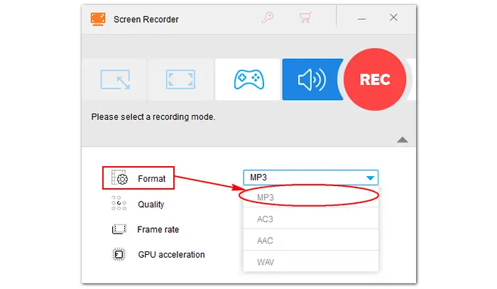 Choose the MP3 Format