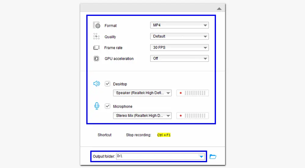 Customize Output Settings