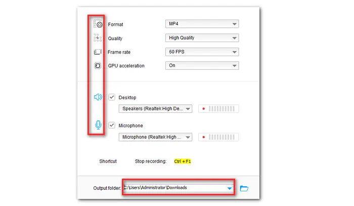 Customize Recording Settings