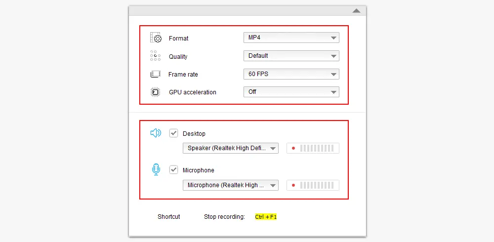 Modify Recording Settings.