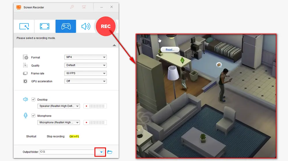 Start to Record Sims 4